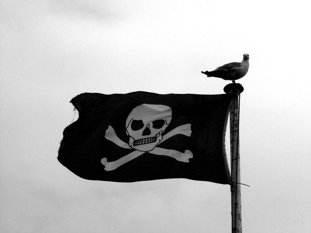 Pirate flag in B&W