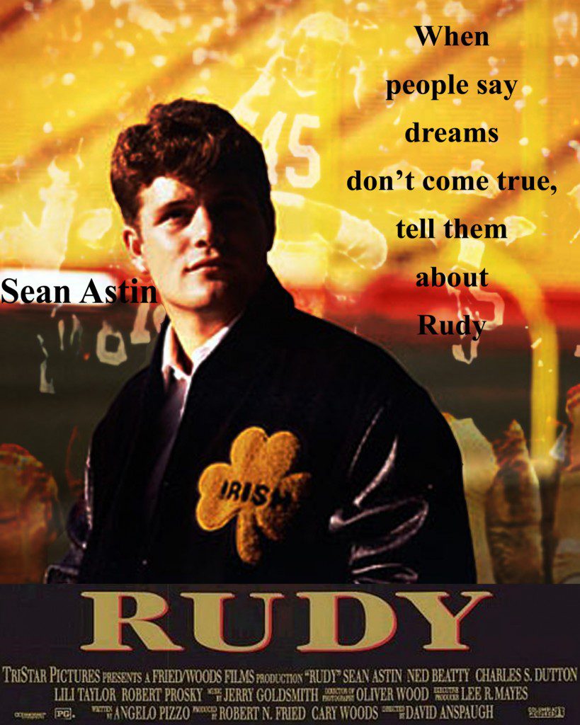 "Rudy" poster with Sean Astin 