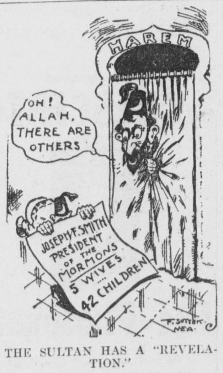 Mormons as Muslims in a cartoon