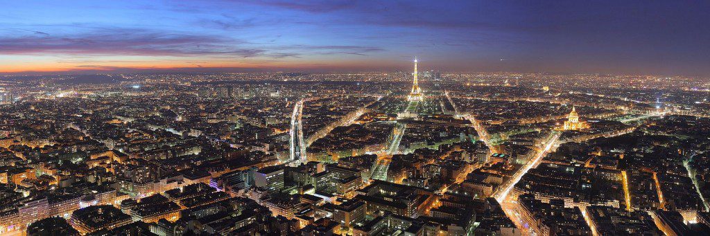 Paris at night, from high up somewhere
