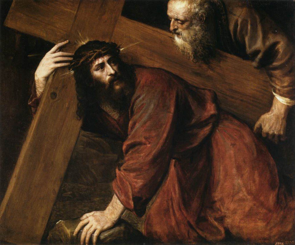 Christ carrying the cross in a portrayal by Titian