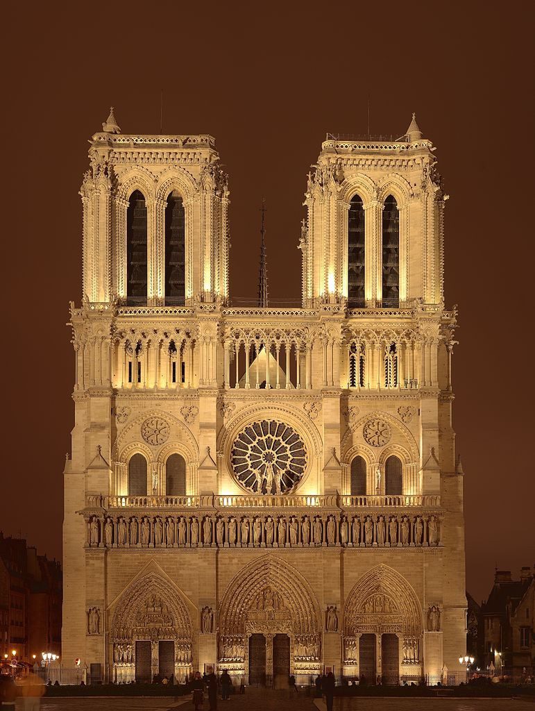 A night view of Notre Dame