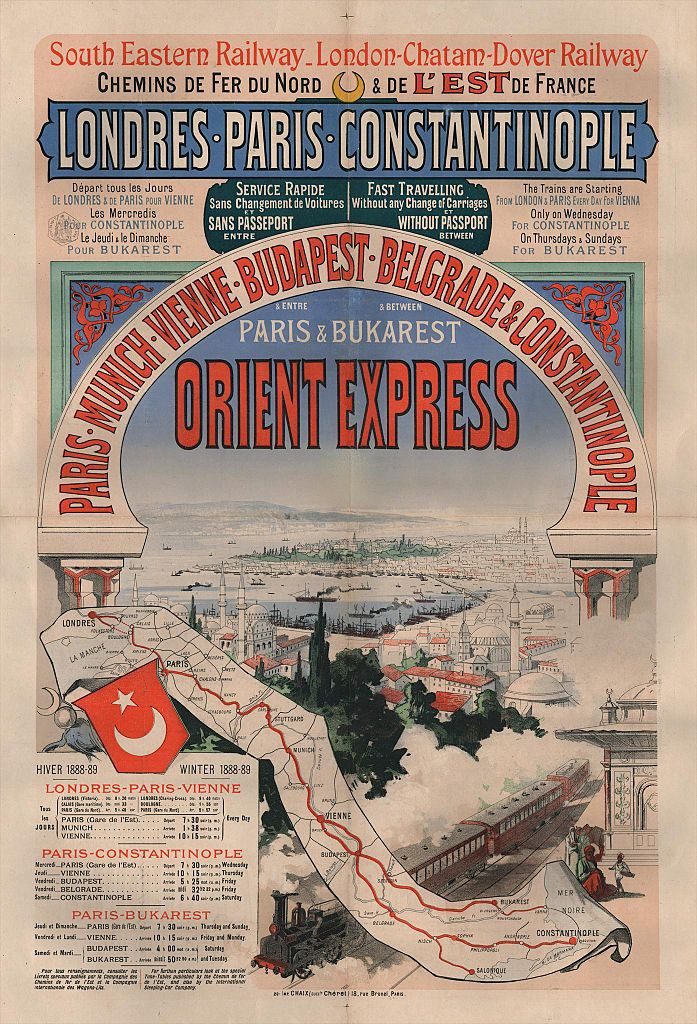 An ad for Agatha Christie's train line