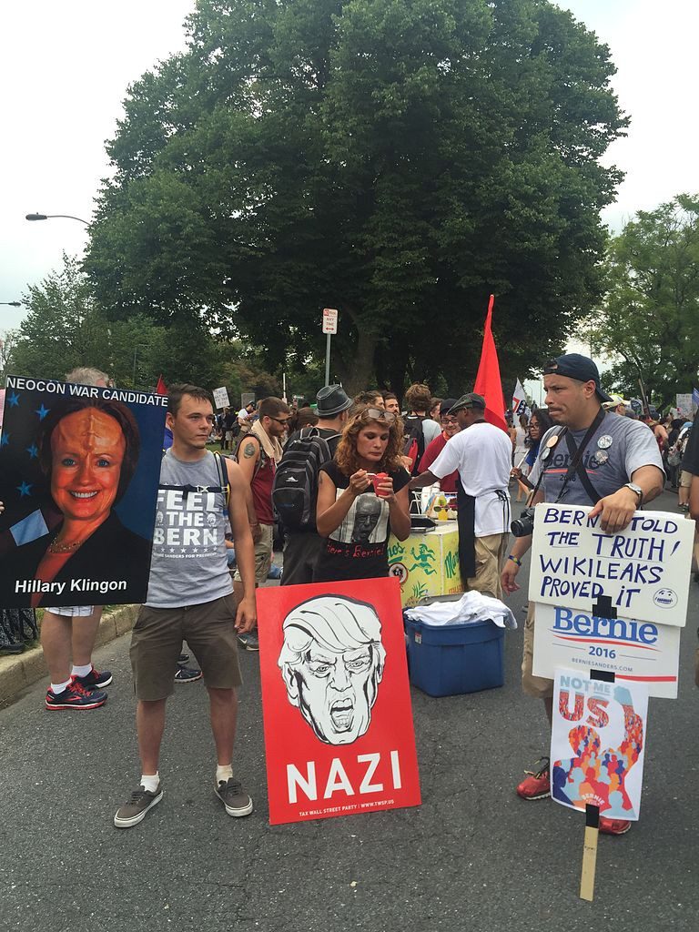 Demonstrators for Bernie