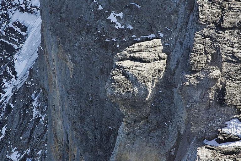 Looking down the Eiger