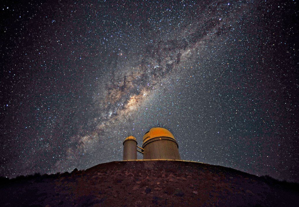 La Silla observatory with Milky Way