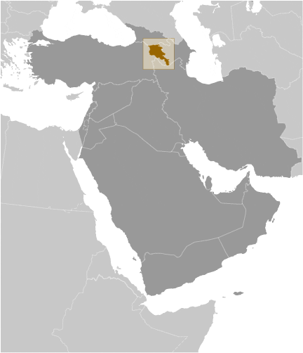 Armenia on the world map