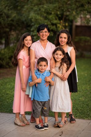 Argentine Mormon mother w/children