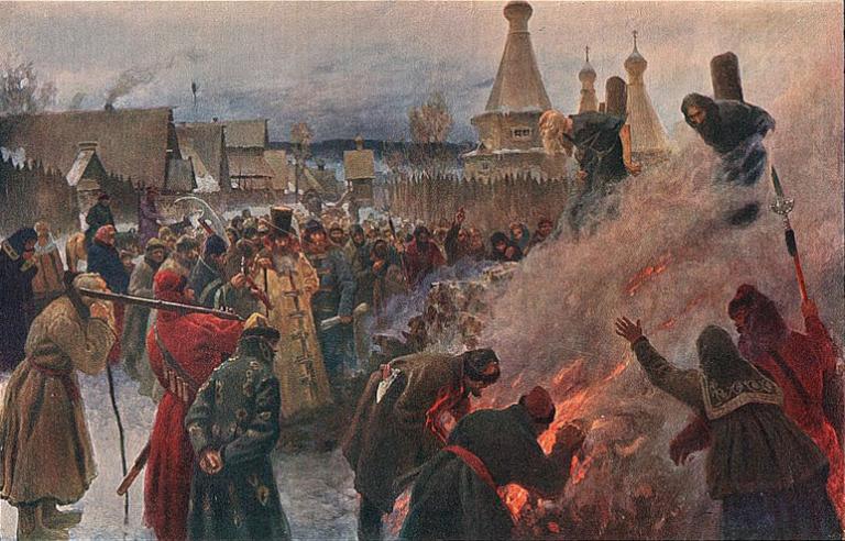Myasoyedov, Old Believer burning