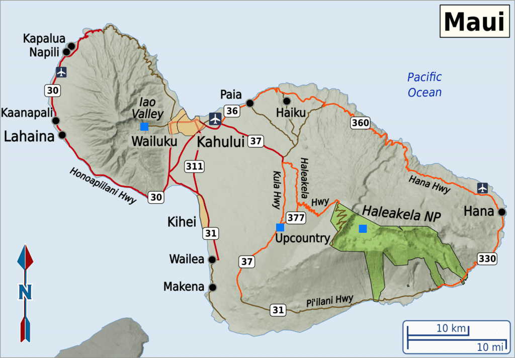 Maui political map