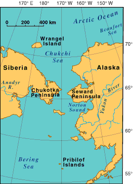 USGS map of Bering Straits