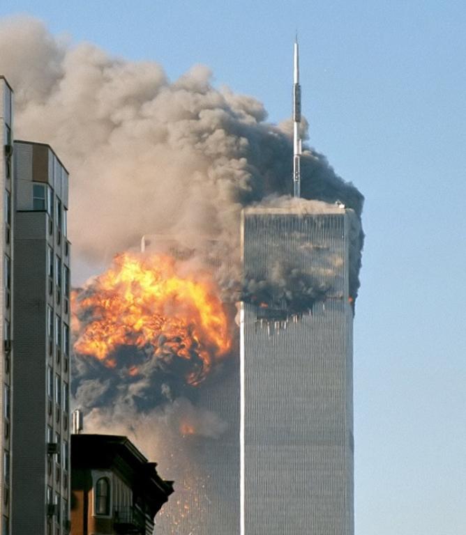 The World Trade Center, just before its entire collapse