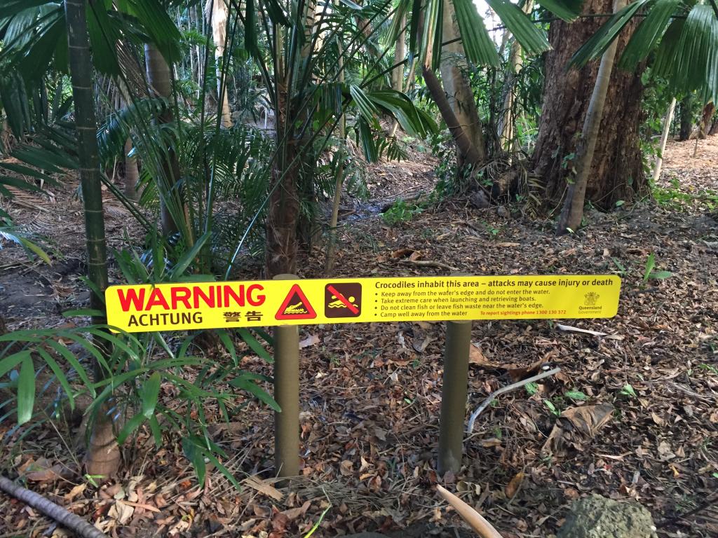 Warning against crocodiles