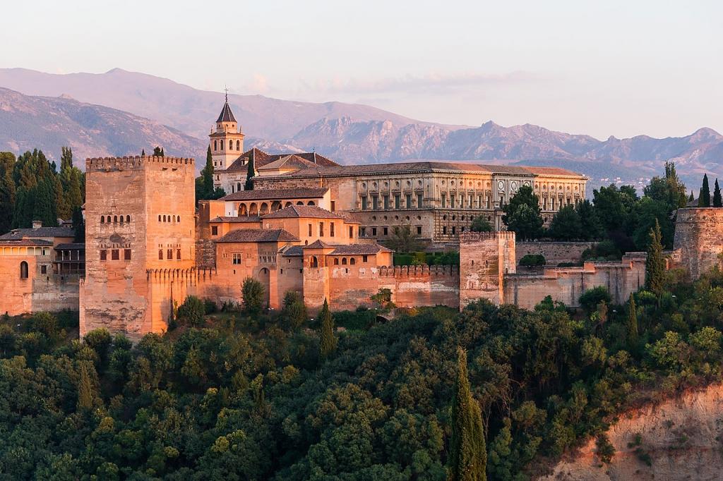 The Alhambra at sunrise.