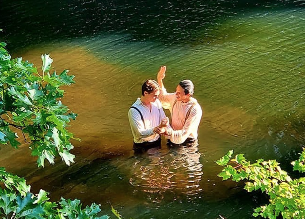 James Jordan, baptism scene