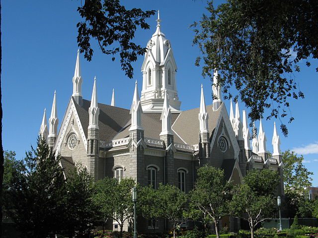 The Assembly Hall on Temple Square was finished in 1888. (Wikimedia Commons public domain photograph)