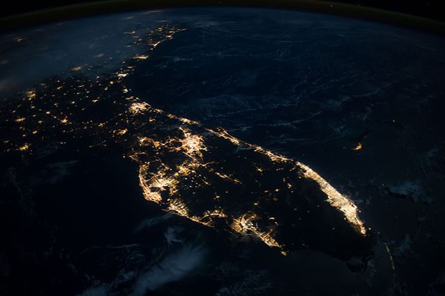 Florida by night from space