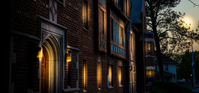 Dusk comes to Amanda Knight Hall
