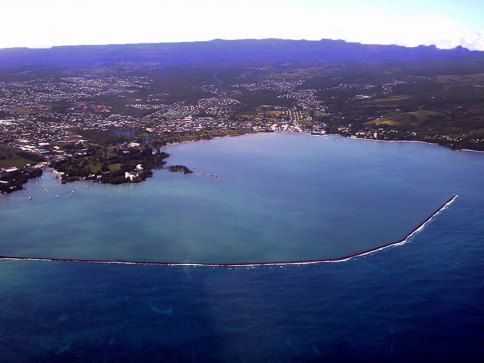 Looking down at Hilo Bay