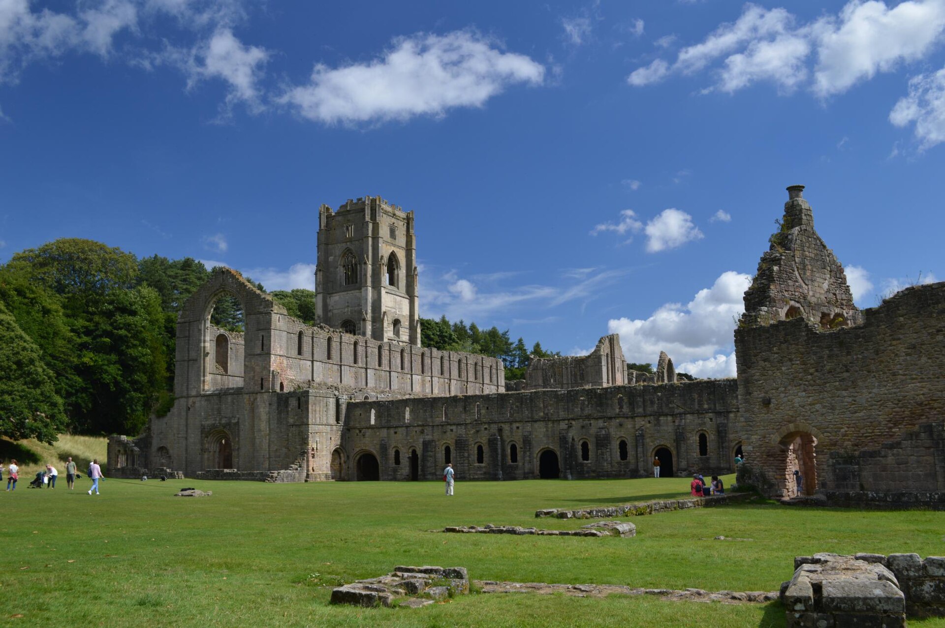 Fountains Abbey in a photograph
