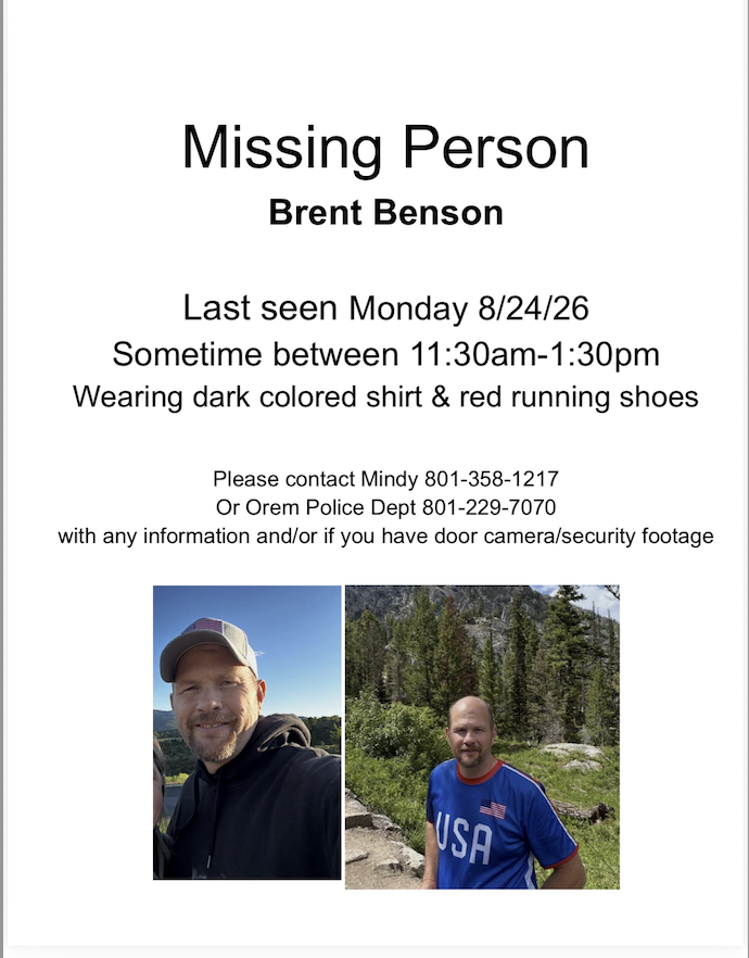 Brent Benson flyer oi98u7y