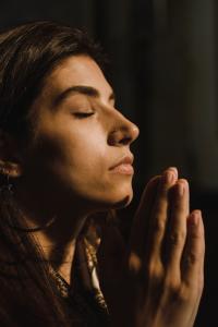 Be still before the Lord - woman praying.