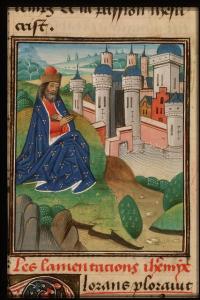 Jeremiah lamenting over the destruction of Jerusalem, Public Domain