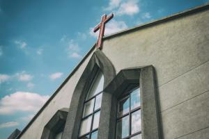 Upright view of church windows