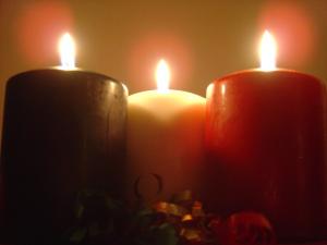 Three christmas candles