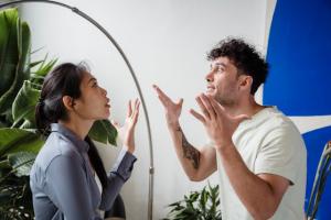 A man and woman having an argument