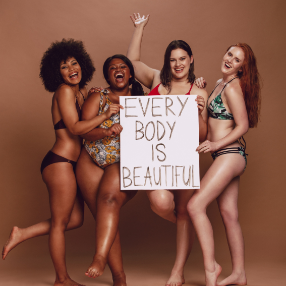 To let everyone know that regardless of your body shape, size, or color, you're beautiful.