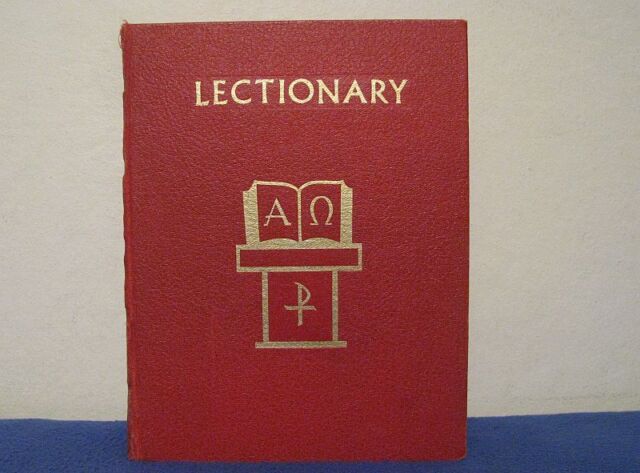 An Image of a red book called "Lectionary"