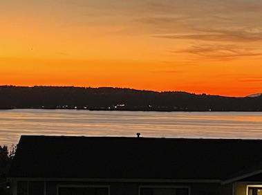 Yellow and orange sunset over the Puget Sound from West Tacoma, WA