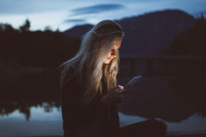 Women looking at phone.