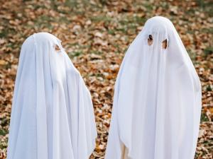 Children in ghost costumes