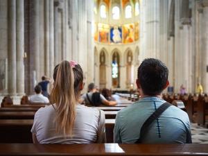 People in church