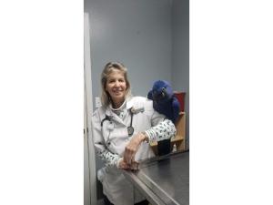 Author with macaw