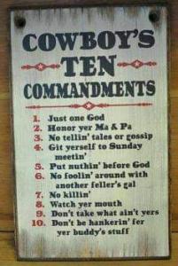 Cowboy's Ten Commandments