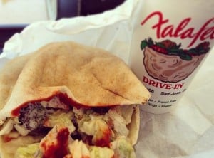 Large Falafel & Banana Shake from Falafel Drive-in, San Jose, CA