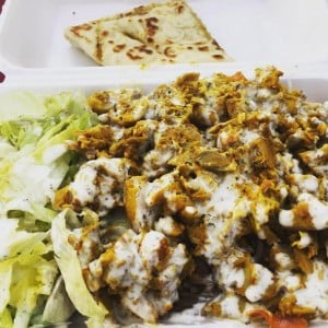 Halal Chicken & Rice plate from Halal Gyro Express Cart in San Jose, CA