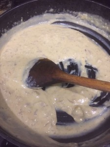 Mixing the ingredients to make the Dough