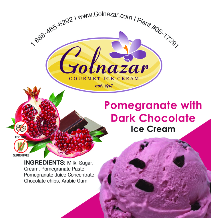 Golnazar Gourmet Pomegranate with Dark Chocolate Ice Cream!