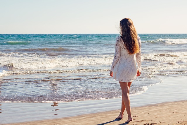 woman at beach