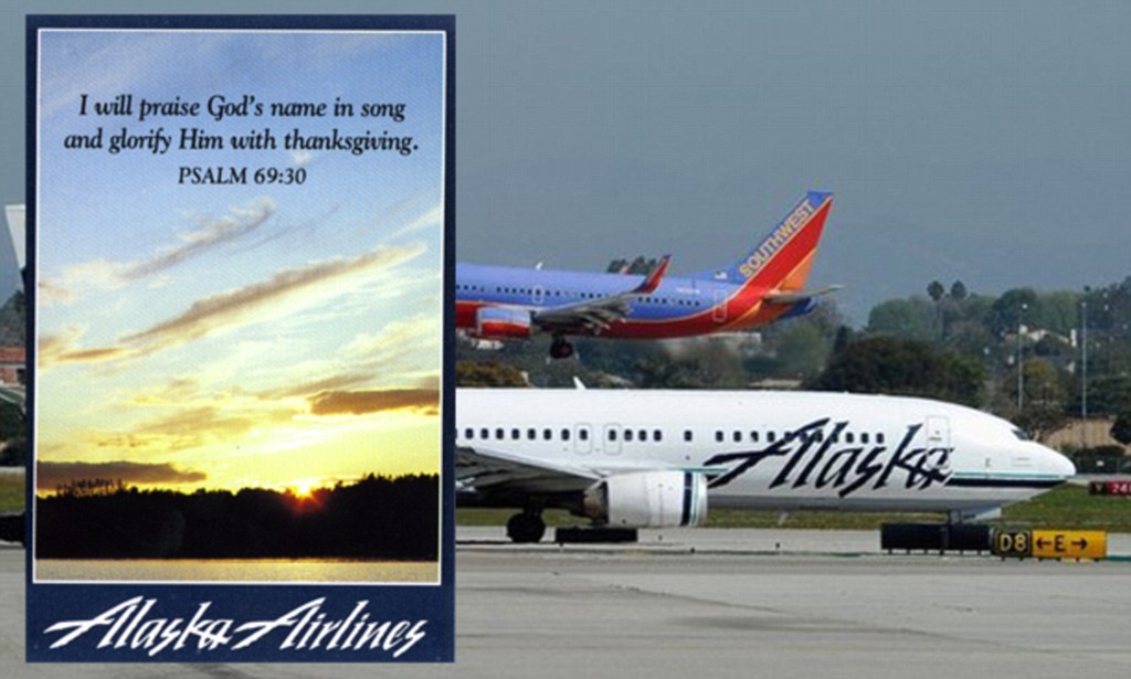 Alaska Airlines and its famous prayer cards