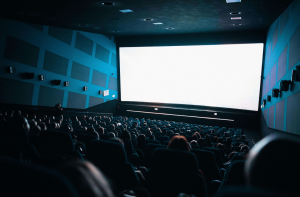 Full movie theater watching movie screen