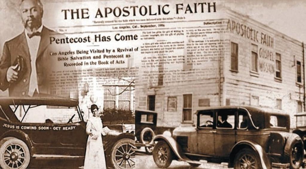 Azuza Street Revival aged image about an "apostolic blessing"