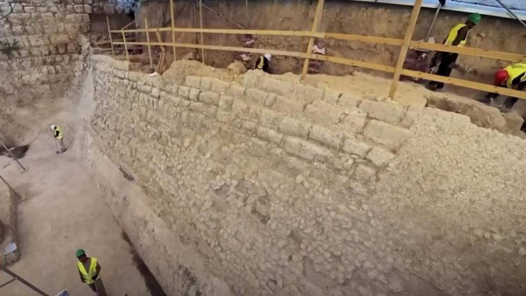 A large-standing and ancient wall in Jerusalem's City of David