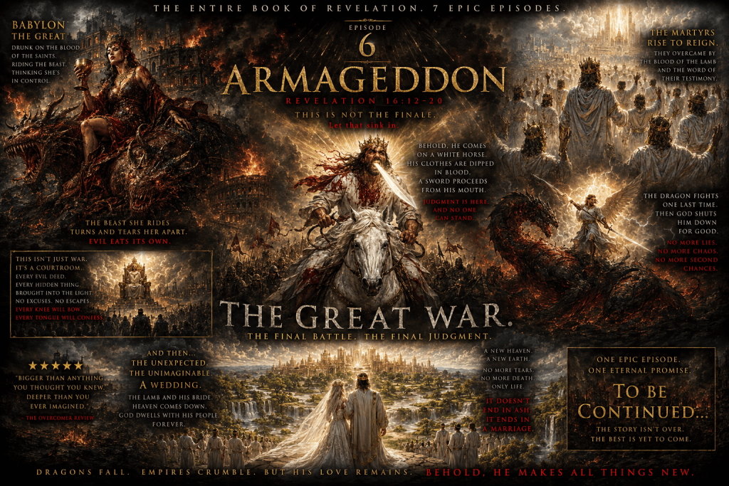 An AI-generated image of what Revelation 17-20 would look like as a movie poster.