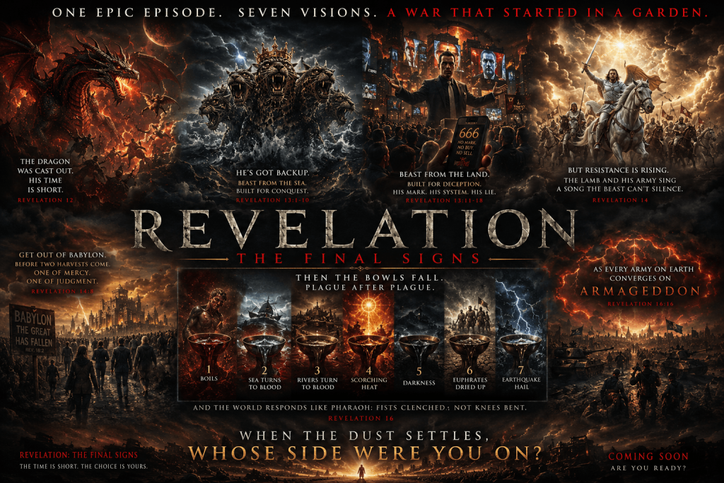The Final Battle of Armageddon in a movie poster, generated by AI