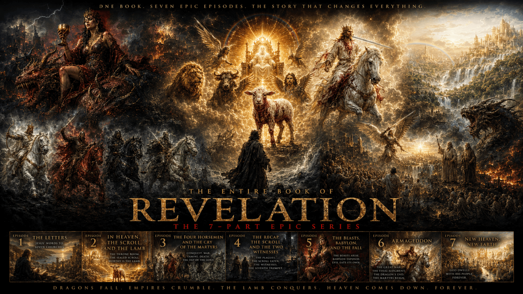 An AI-generated image of what the entire book of revelation would look as a movie or series